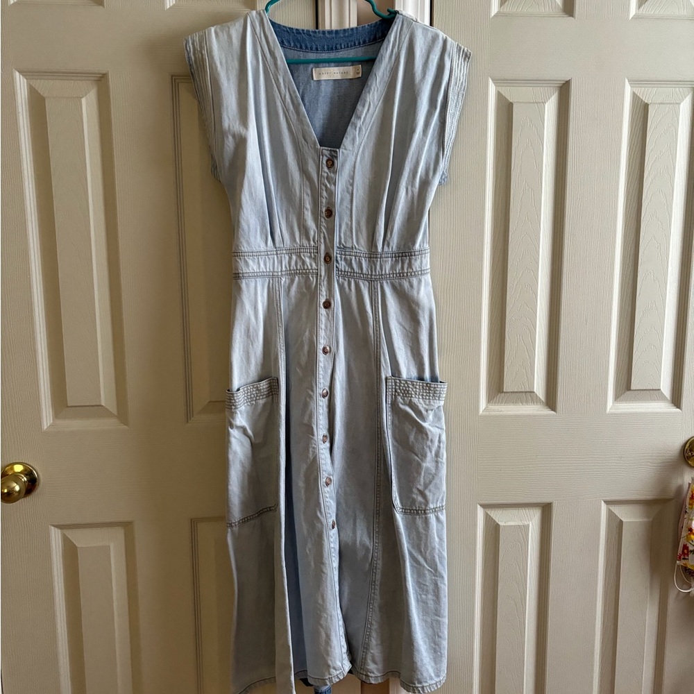 Happy X Nature Light Wash Denim MIDI Dress